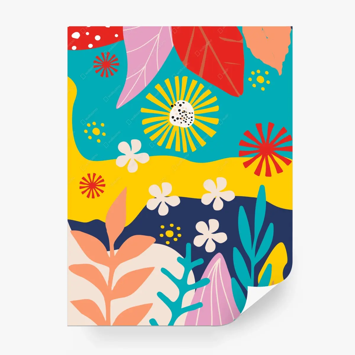 Fototapete lebhaftes tropisches abstraktes florales muster – Pixers®