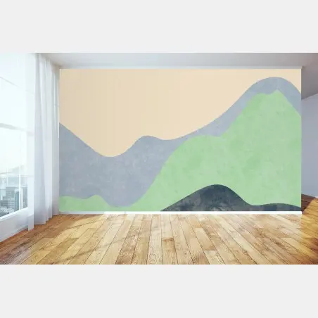 Fototapete minimalistische japanische berglandschaft aquarell – Pixers®