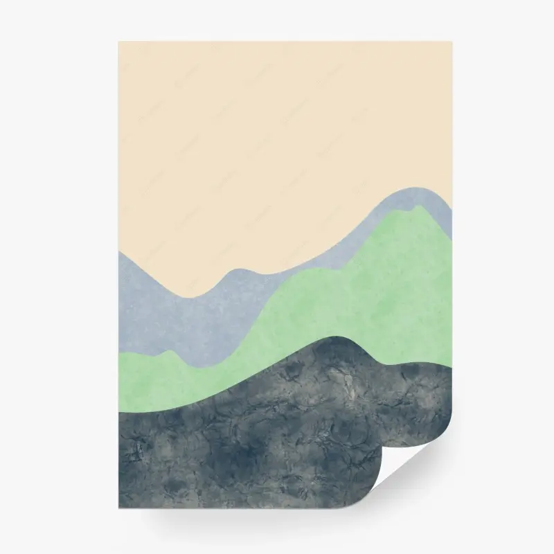 Fototapete minimalistische japanische berglandschaft aquarell