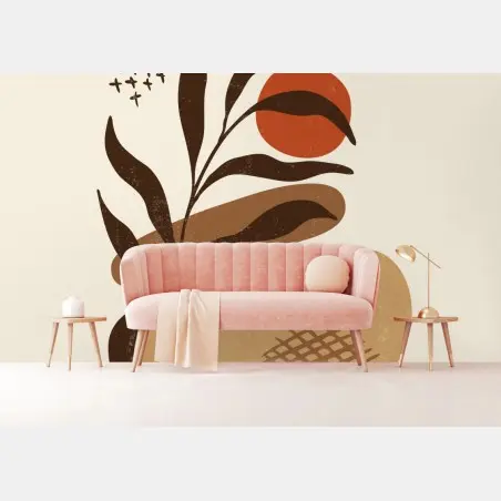 Fototapete minimalistische boho botanische komposition – Pixers®