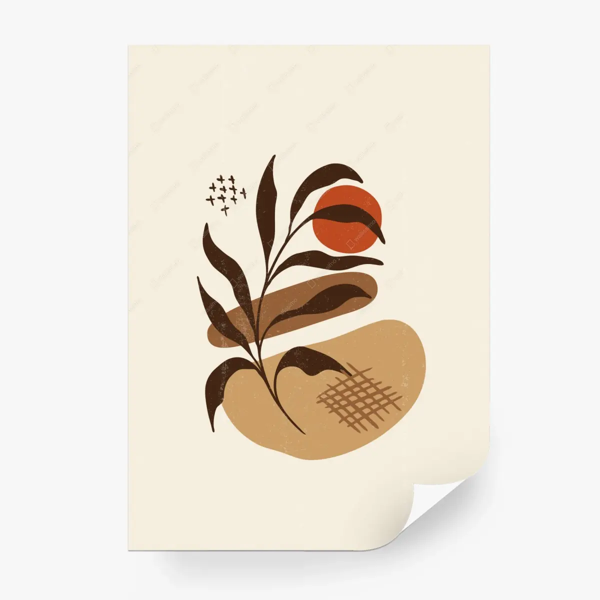 Fototapete minimalistische boho botanische komposition – Pixers®