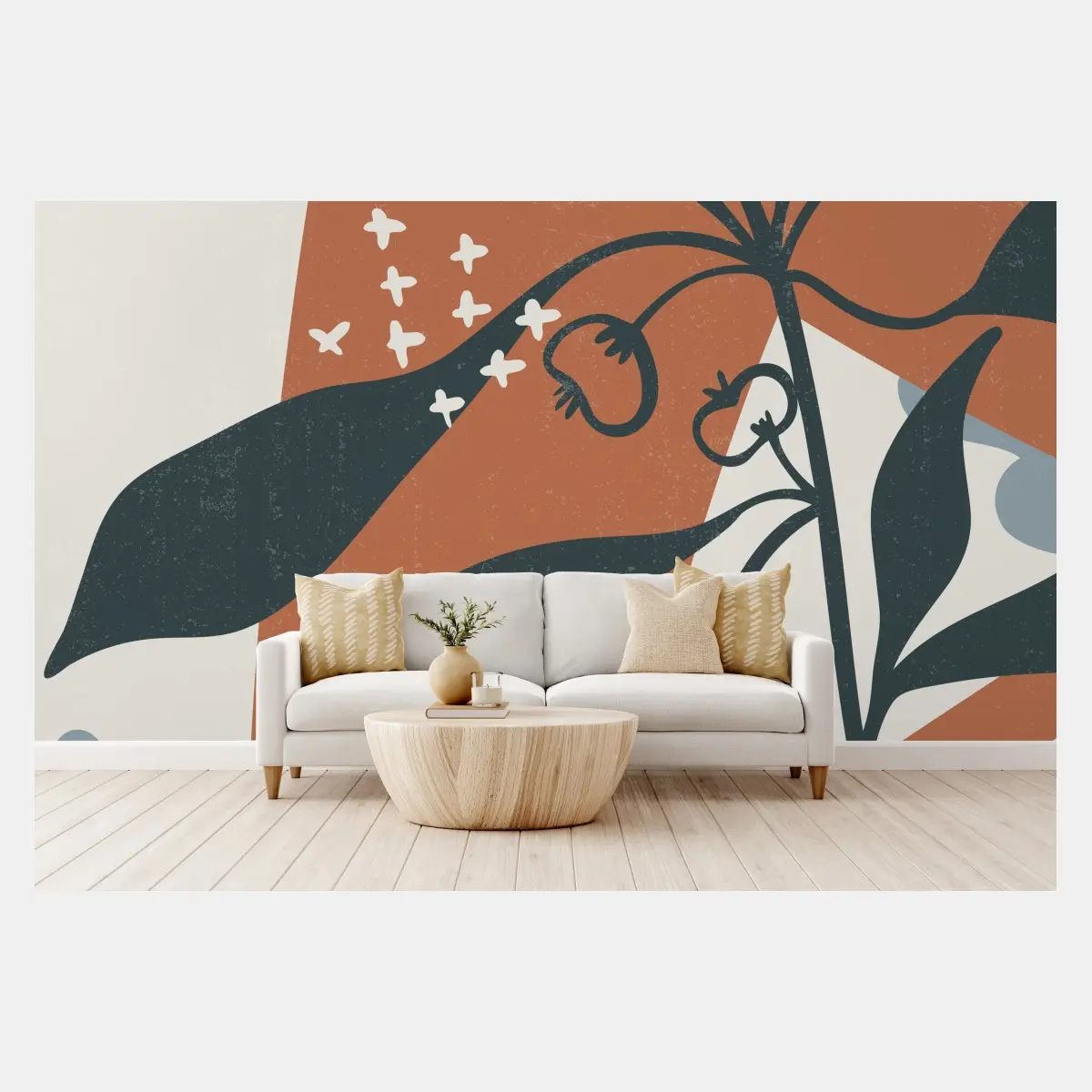 Fototapete boho botanischer abstrakter wanddruck – Pixers®