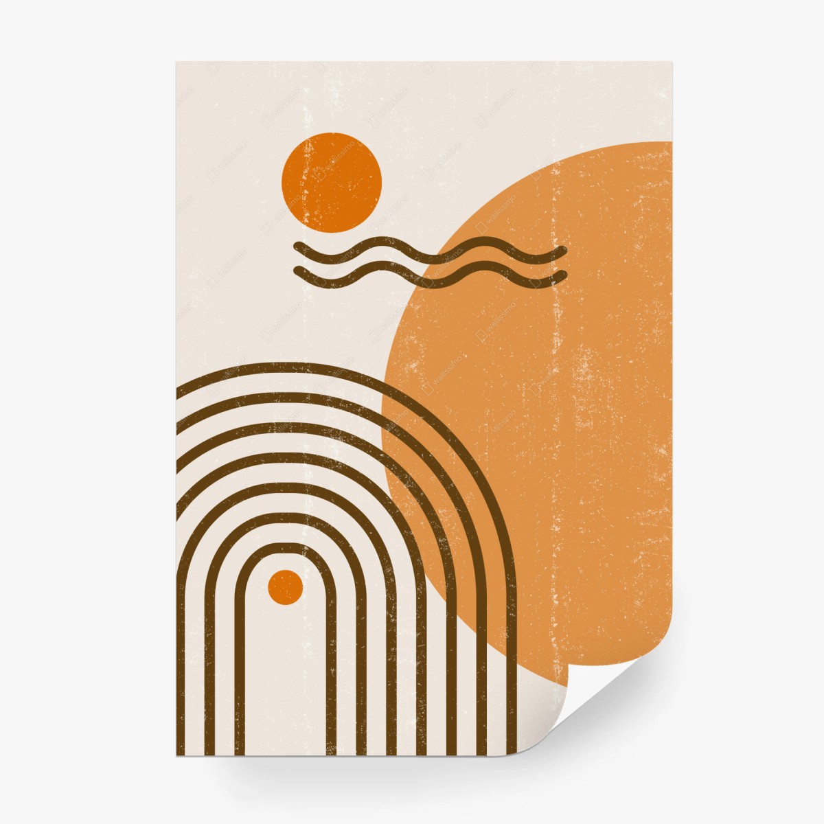 Fototapete boho geometrische sonne und regenbogen abstraktion – Pixers®