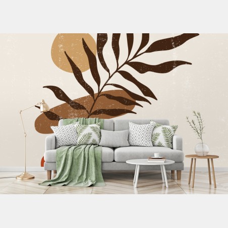 Fototapete boho botanische abstrakte komposition im minimalistischen stil – Pixers®