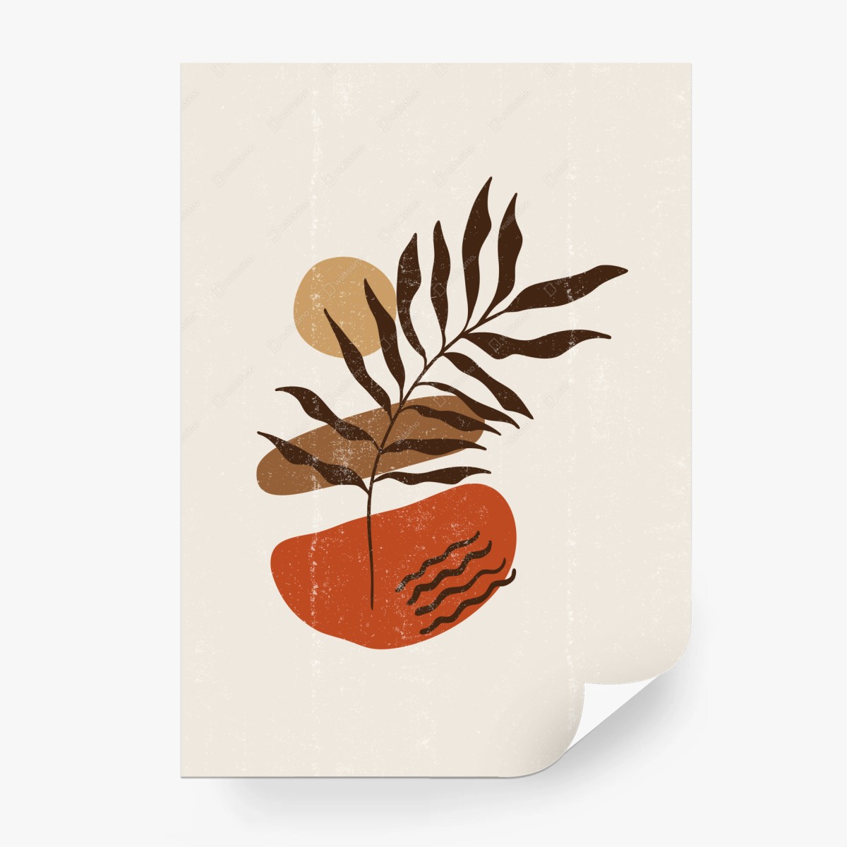 Fototapete boho botanische abstrakte komposition im minimalistischen stil – Pixers®