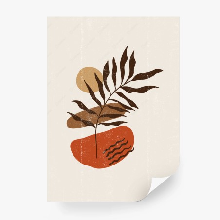 Fototapete boho botanische abstrakte komposition im minimalistischen stil – Pixers®