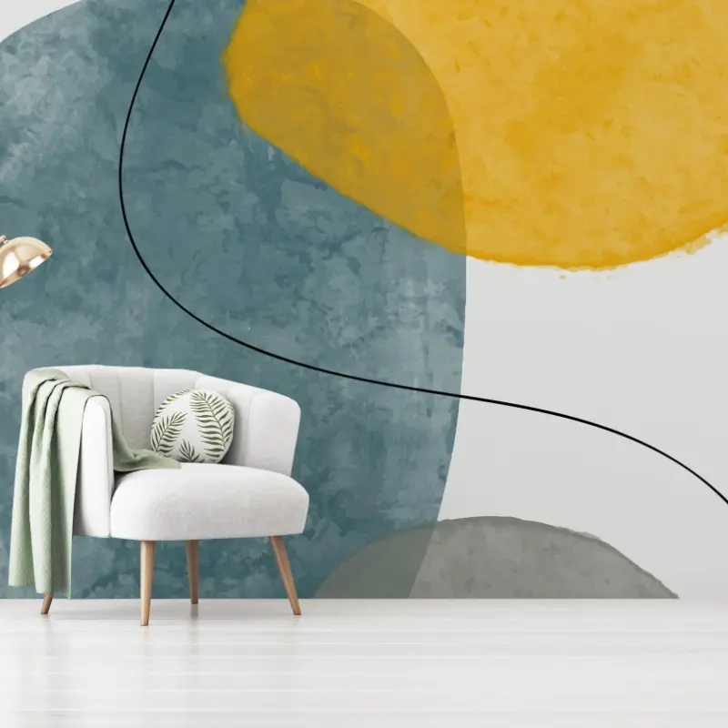 Fototapete minimalistische aquarellformen komposition