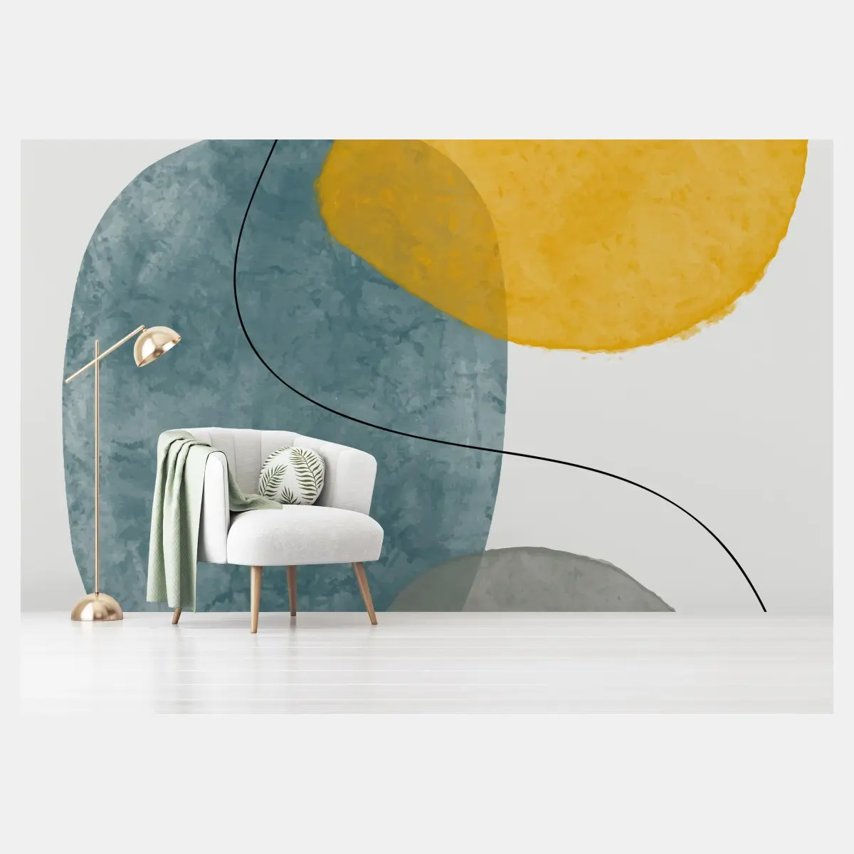 Fototapete minimalistische aquarellformen komposition – Pixers®