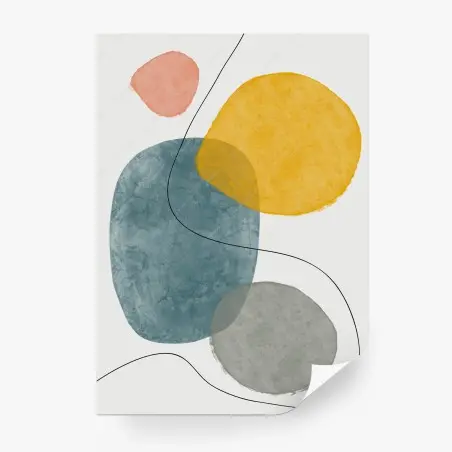 Fototapete minimalistische aquarellformen komposition – Pixers®