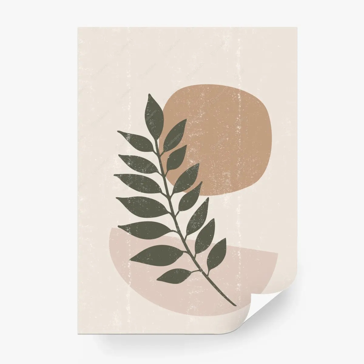 Fototapete minimalistische botanische blattgrafik – Pixers®