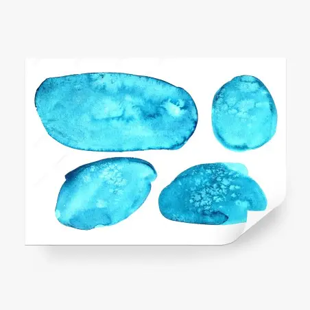 Fototapete türkis aquarell abstrakte formen – Pixers®