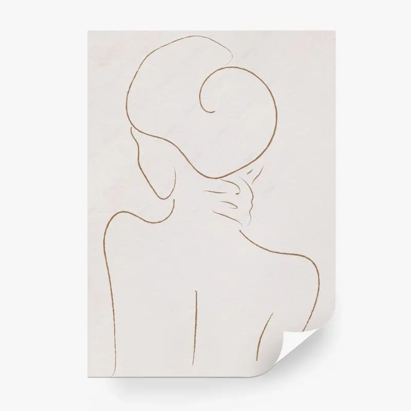 Fototapete elegante weibliche linien-silhouette