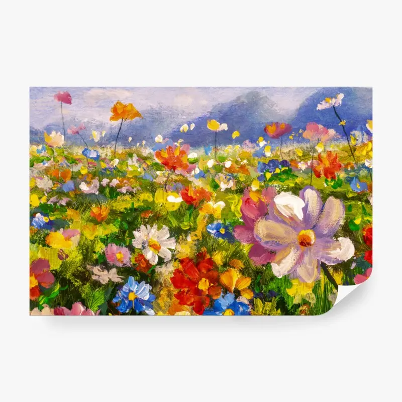 Fototapete lebhafte wildblumenwiese