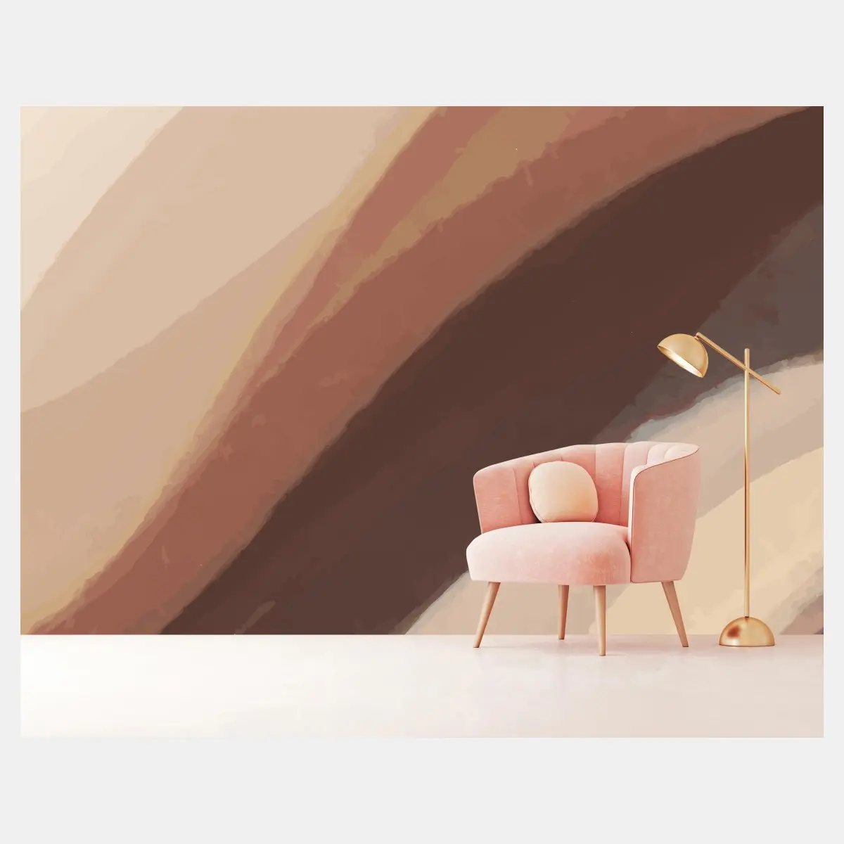 Fototapete beige abstrakte wellen – Pixers®