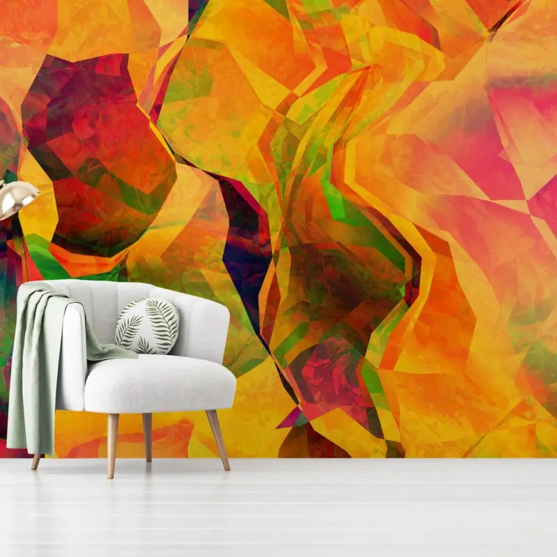 Fototapete leuchtende geometrische abstrakte kunst