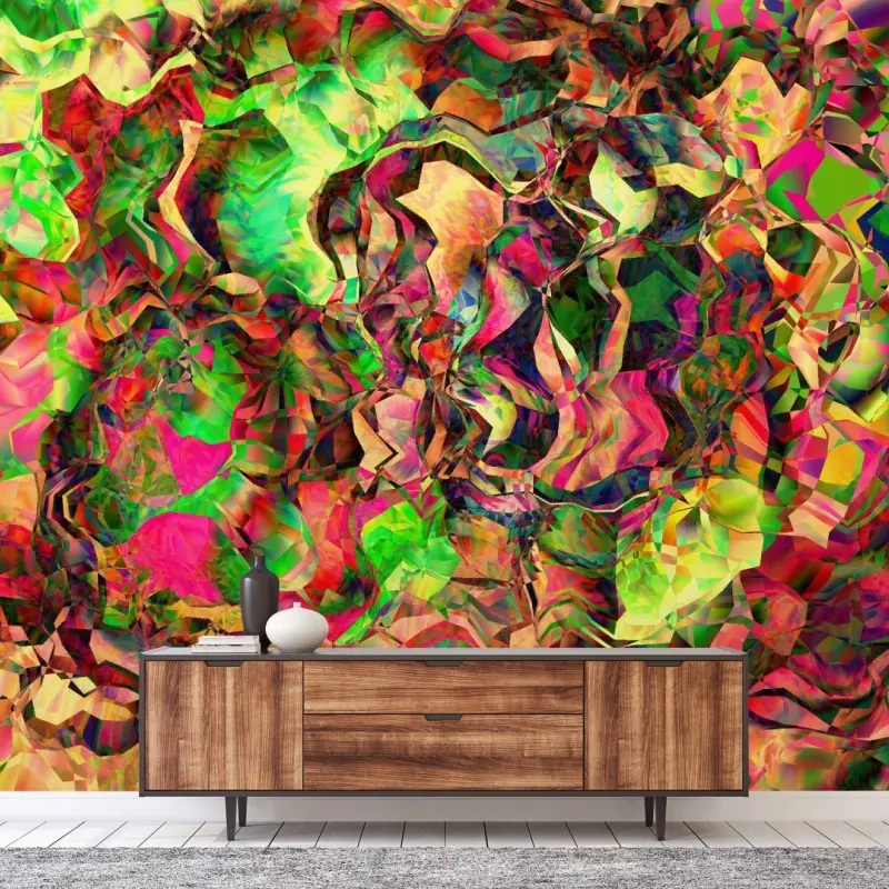 Fototapete leuchtendes abstraktes kaleidoskopmuster