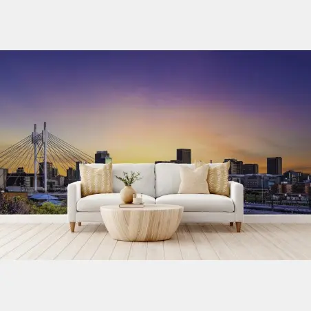 Fototapete Nelson-Mandela-Brücke skyline bei dämmerung – Pixers®