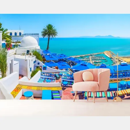 Fototapete sonnenterrasse in Sidi Bou Said – Pixers®