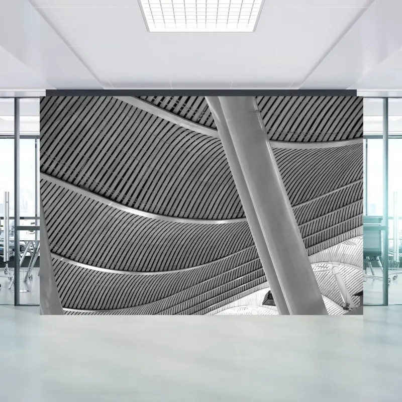 Fototapete gekrümmte architektonische decke in graustufen