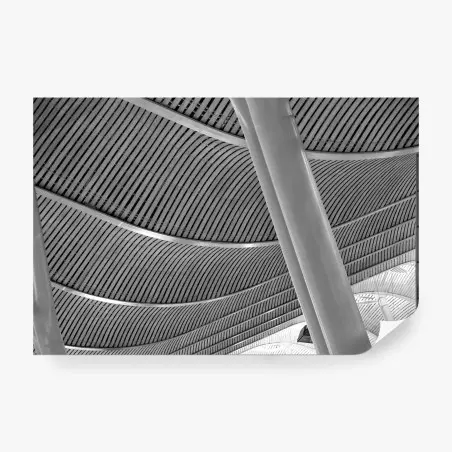 Fototapete gekrümmte architektonische decke in graustufen – Pixers®
