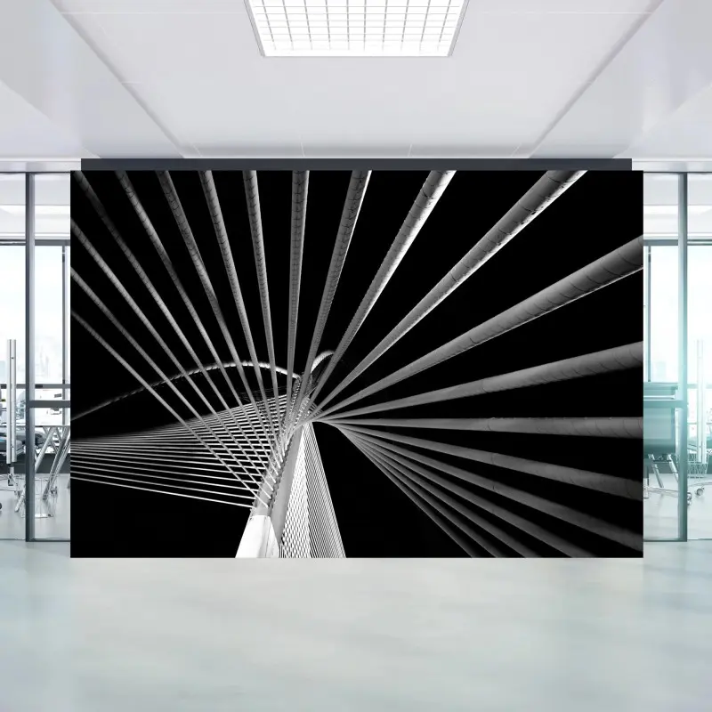 Fototapete geometrische brückenlinien in schwarzweiß