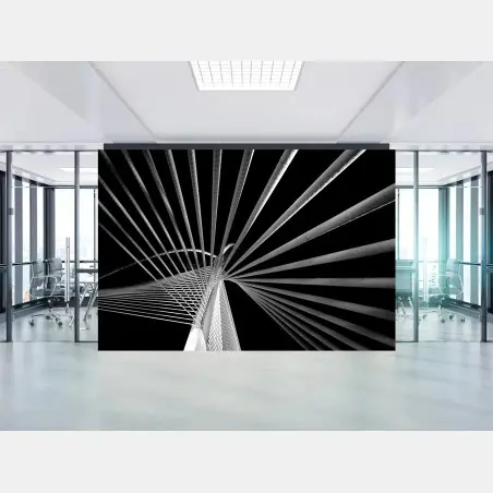 Fototapete geometrische brückenlinien in schwarzweiß – Pixers®