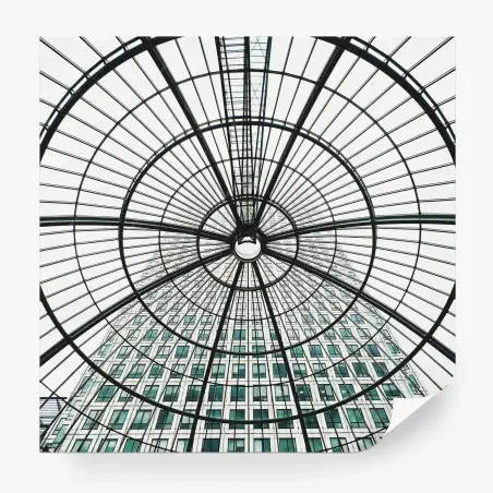 Fototapete geometrische glaskuppel über modernem turm – Pixers®