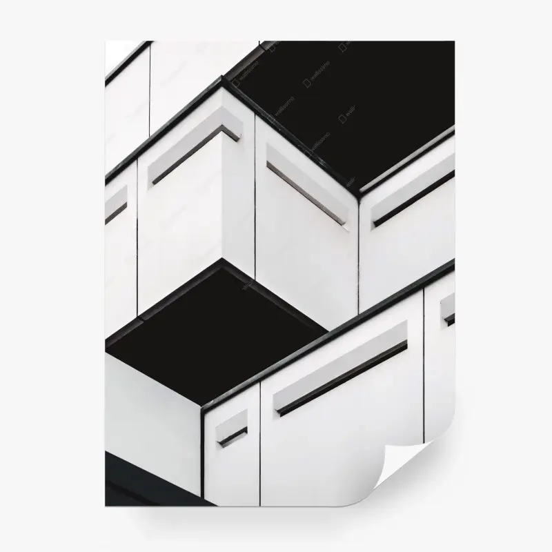Fototapete minimalistische geometrische fassadenansicht