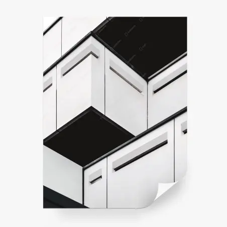 Fototapete minimalistische geometrische fassadenansicht – Pixers®
