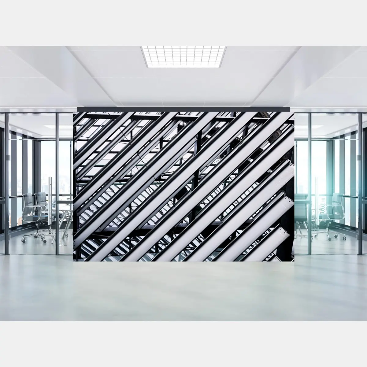 Fototapete diagonale metallbalken geometrisches muster – Pixers®