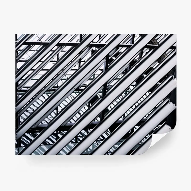 Fototapete diagonale metallbalken geometrisches muster