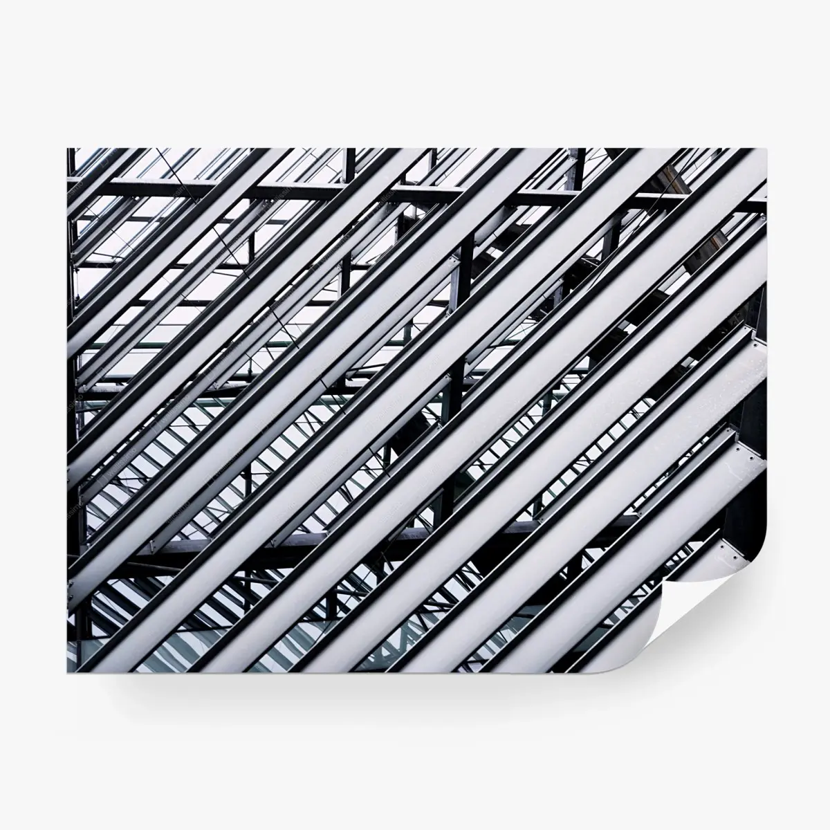 Fototapete diagonale metallbalken geometrisches muster – Pixers®