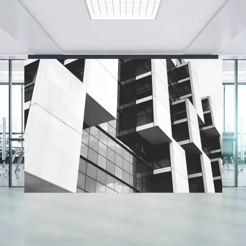 Fototapete geometrische moderne architektur in monochrom