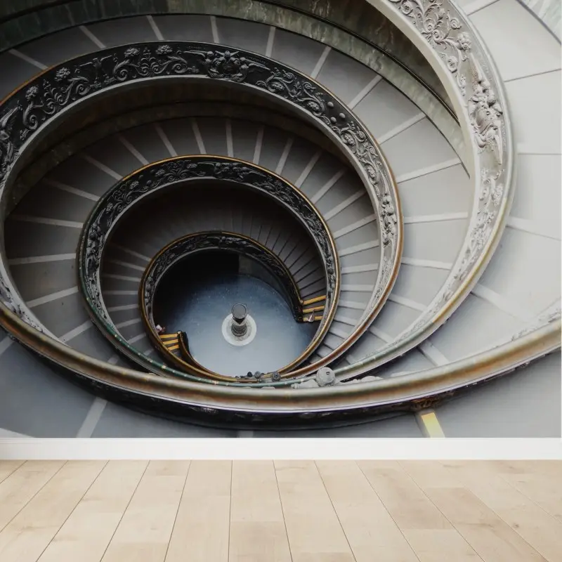Fototapete ornamentale spiraltreppe aus der vogelperspektive
