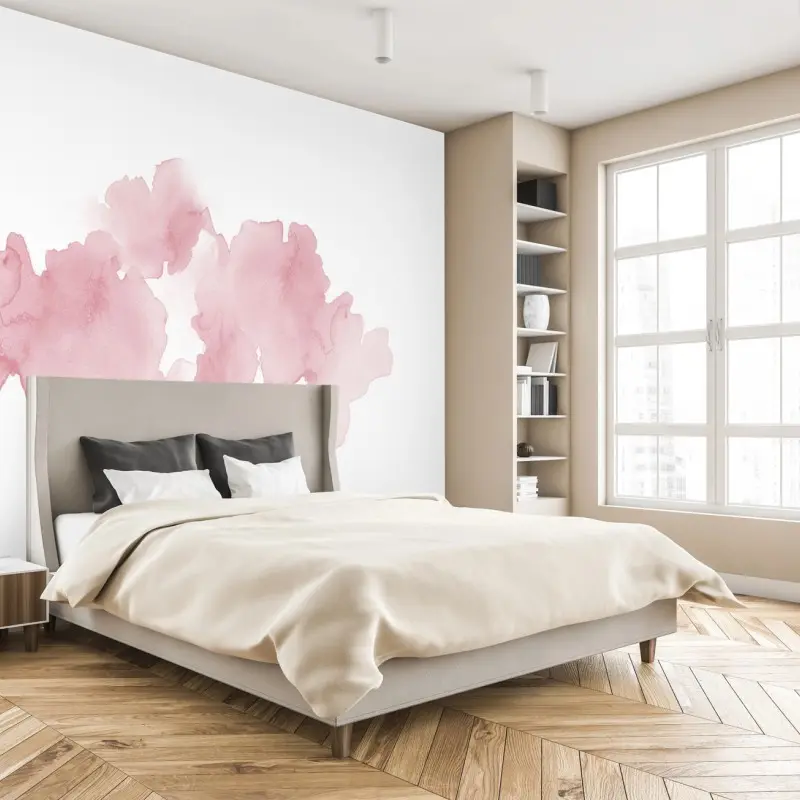 Fototapete sanfte rosa aquarellblüte