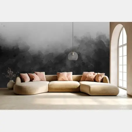 Fototapete monochromes aquarell abstrakte landschaft – Pixers®