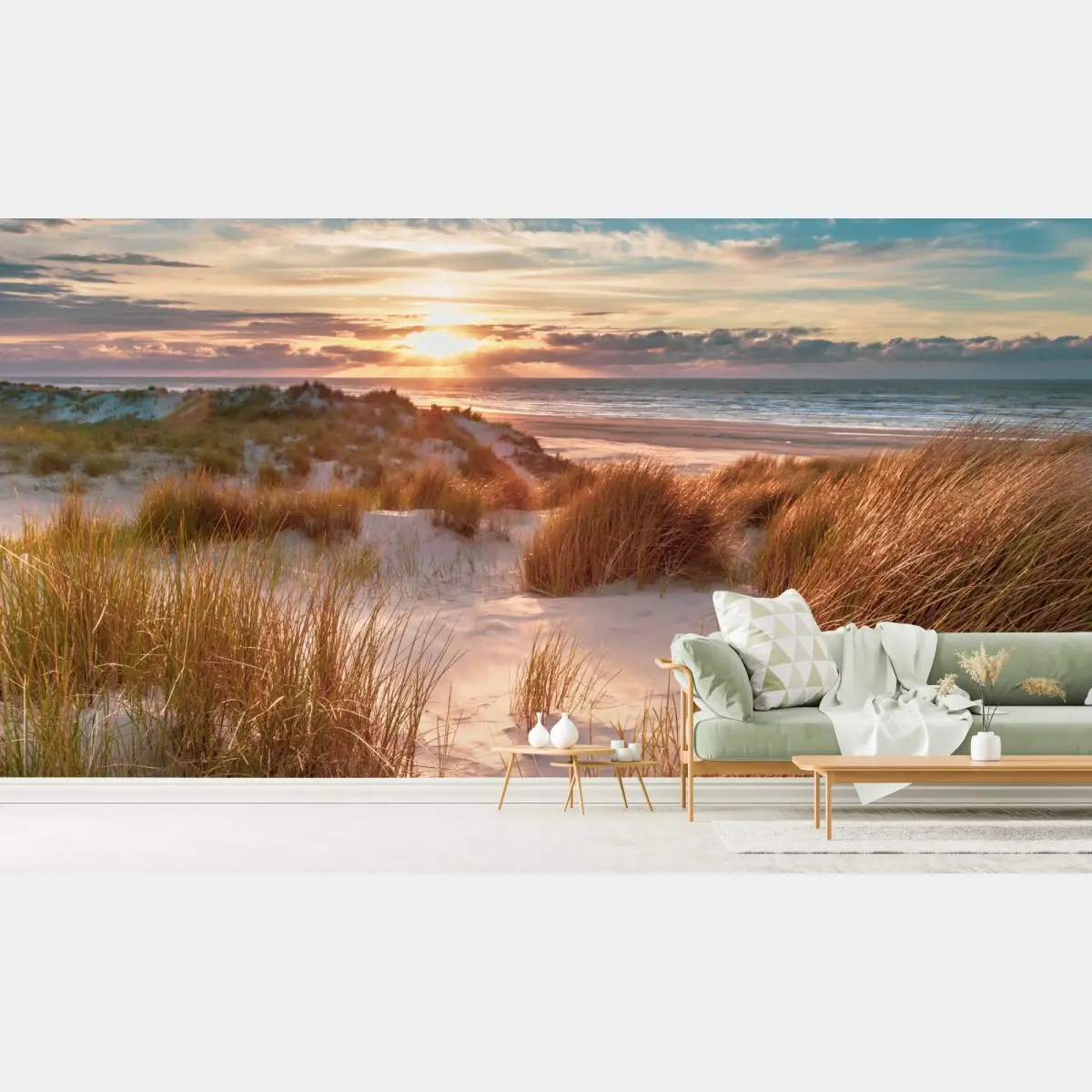 Fototapete sonnenuntergang über den dünen von Ameland – Pixers®