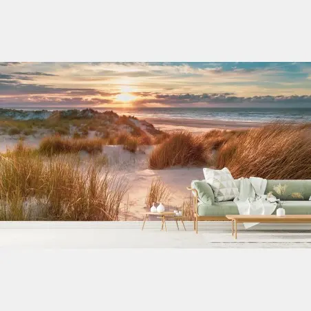 Fototapete sonnenuntergang über den dünen von Ameland – Pixers®