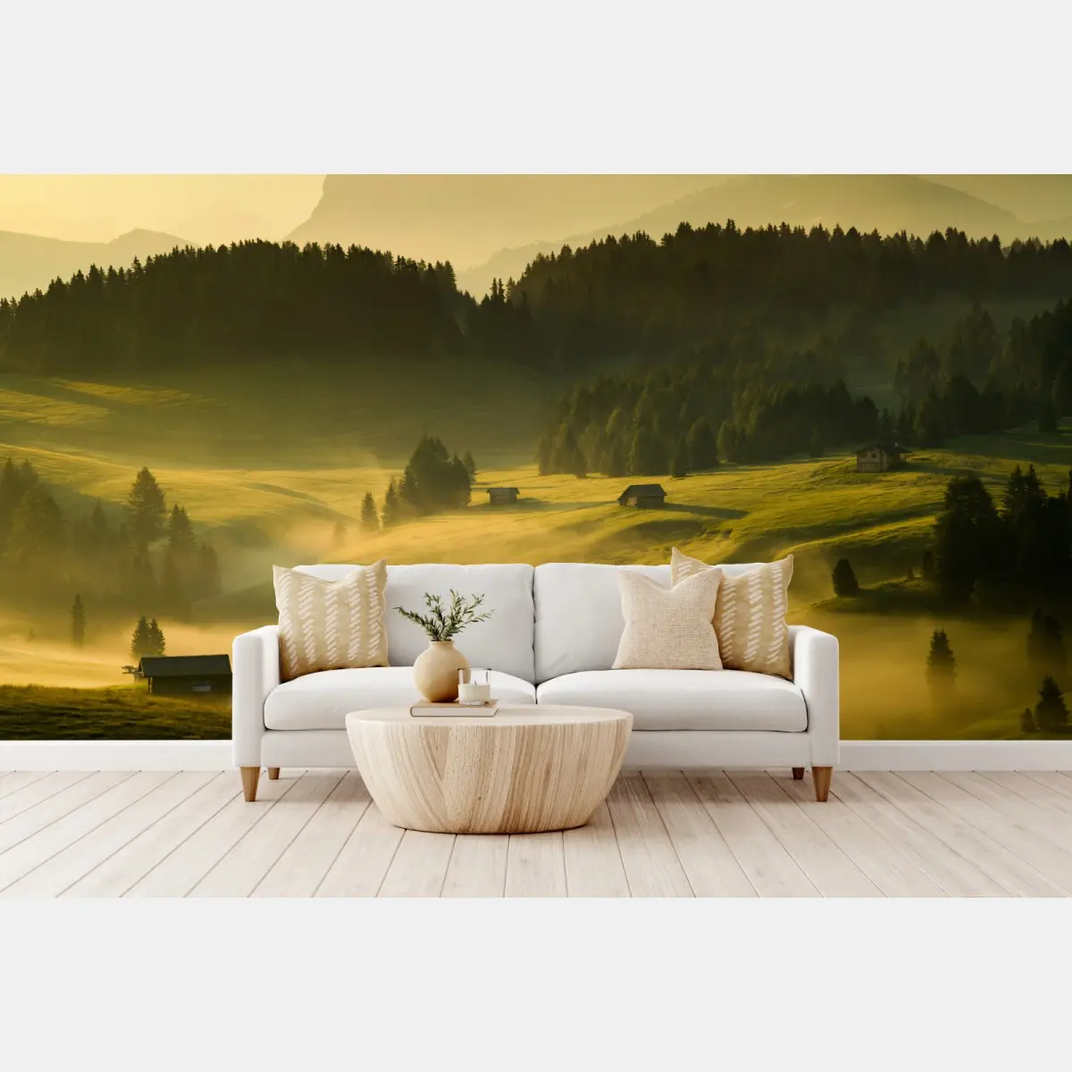 Fototapete Seiser Alm sonnenaufgang über Langkofel und alpine wiesen – Pixers®