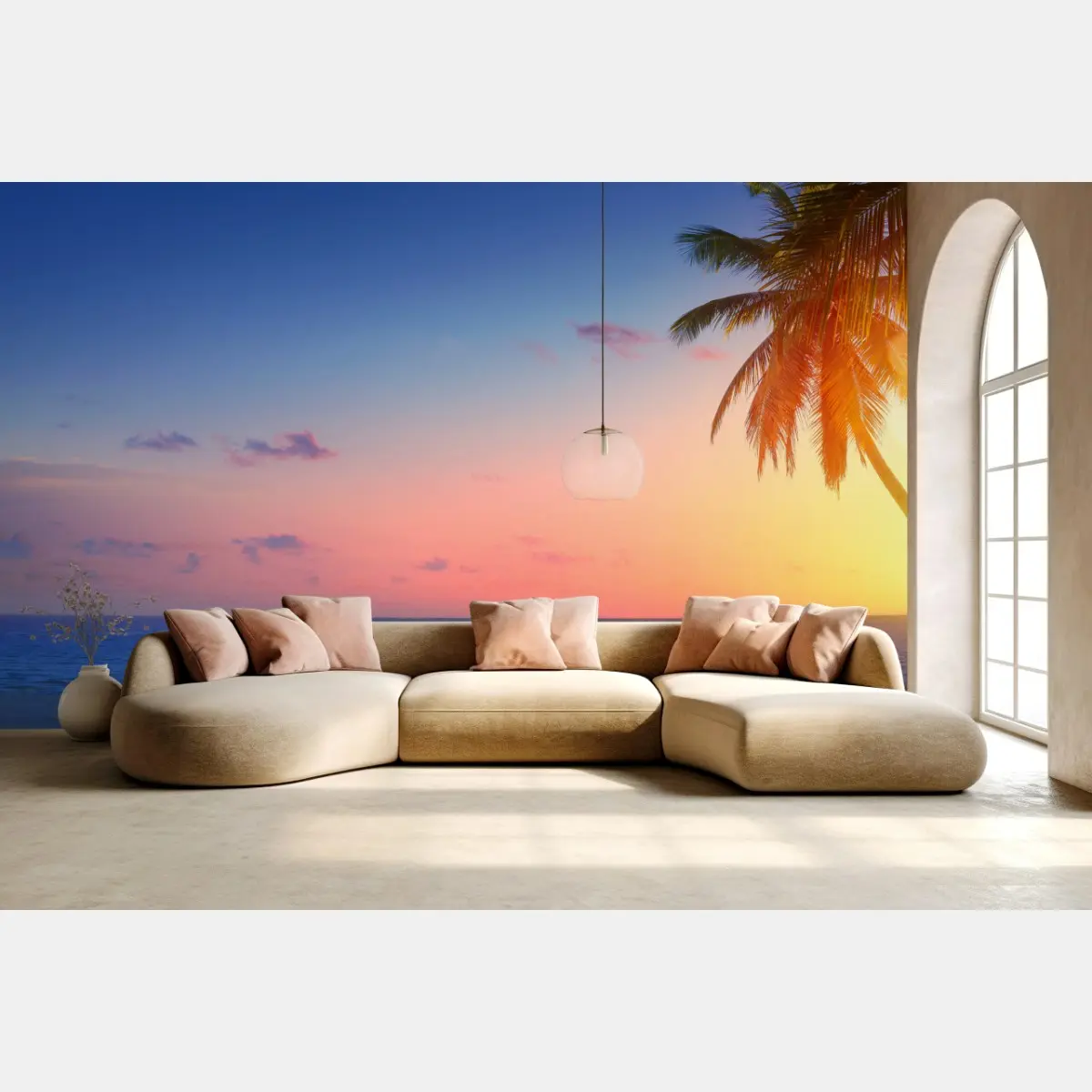 Fototapete tropischer sonnenaufgang am strand – Pixers®