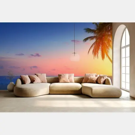 Fototapete tropischer sonnenaufgang am strand – Pixers®