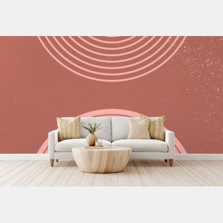 Fototapete sanfte rosa geometrische bögen – Pixers®