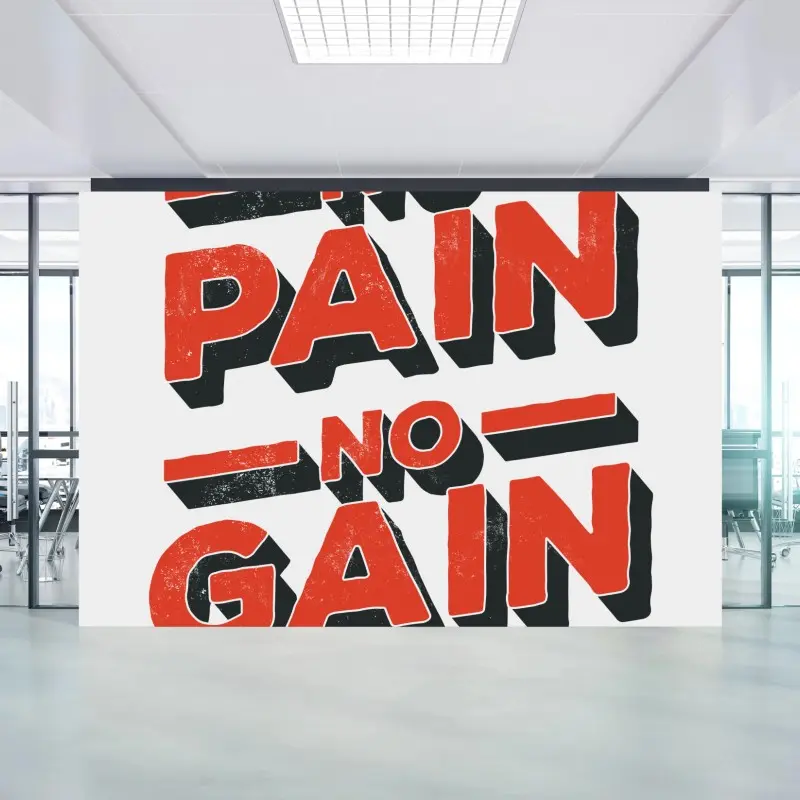 Fototapete no pain no gain motivierendes typografisches poster