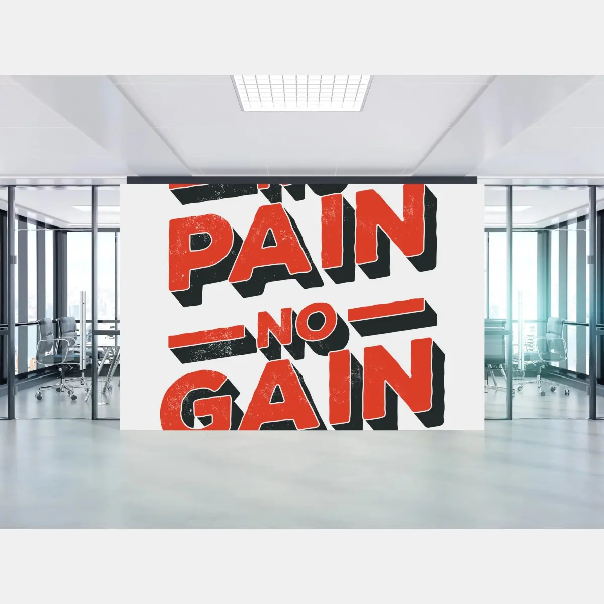 Fototapete no pain no gain motivierendes typografisches poster – Pixers®