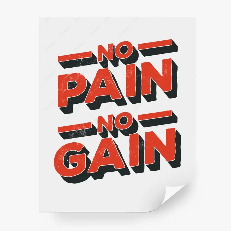 Fototapete no pain no gain motivierendes typografisches poster