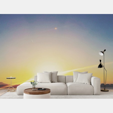 Fototapete goldener sonnenaufgang über dem see – Pixers®