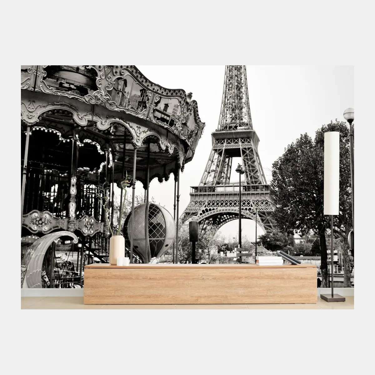 Fototapete Eiffelturm und karussell in Paris – Pixers®