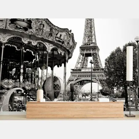 Fototapete Eiffelturm und karussell in Paris – Pixers®