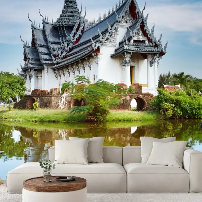 Fototapete Sanphet Prasat palast am spiegelnden see