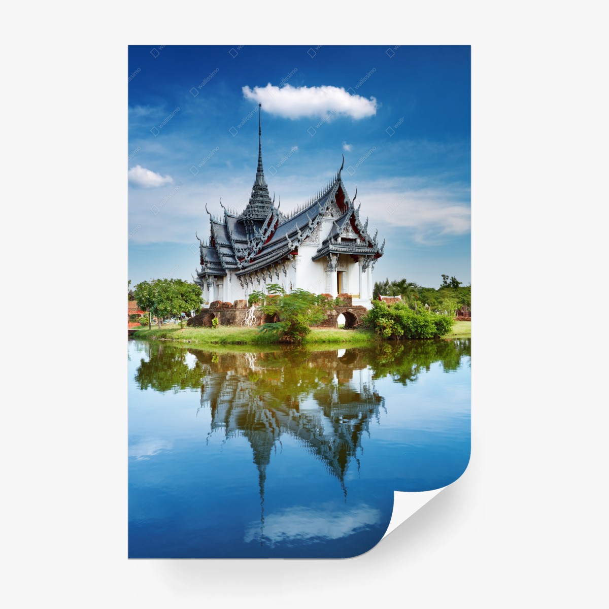 Fototapete Sanphet Prasat palast am spiegelnden see – Pixers®